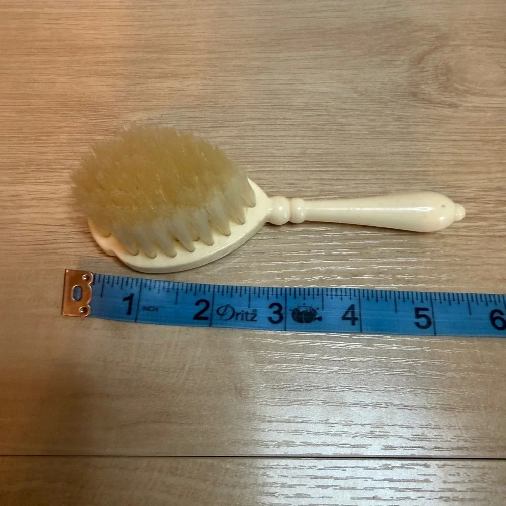 Vintage Baby Hair Brush Set 4pc Ducklings Floral Rose Celluloid Retro Nursery